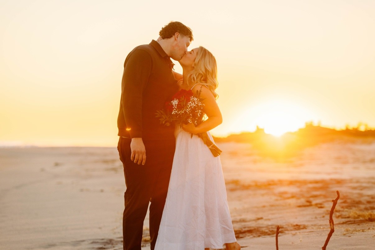 Sunset engagement session on the beach